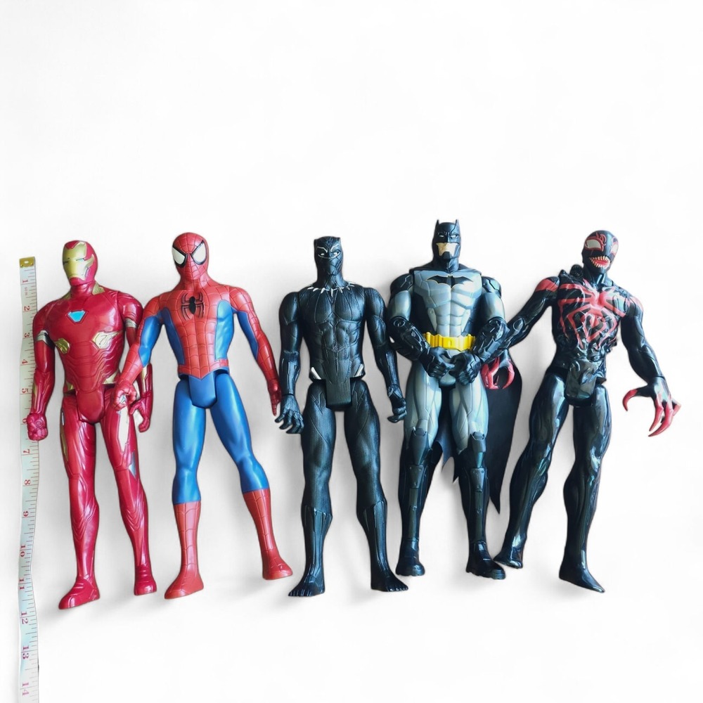Marvel Titan Hero Series & DC Batman 12" Action Figure Lot of 5 Hasbro Spin